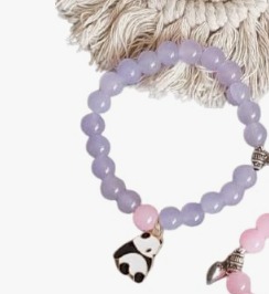 SUPERSOFTNER Magnetic Bracelet 1Pcs Love Heart Matching Panda COLOUR PURPLE