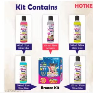 HOTKEI Make slimes Multicolor Scented DIY Magic Slimy Slime Activator Glue Gel Jelly Putty Making kit Set Toy for Boys Girls Kids Slime Making Kit 4 Colored Glue 1 Activator Bottle 100 ml each
