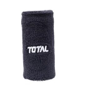 TOTAL SPORTS AND FITNESS Cotton Unisex Sweat Wrist Band Moisture 5 inch BLACK