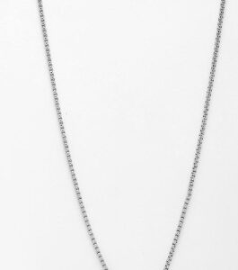 Private Label Men Silver Plated Artificial Stone Square Pendant With Chain