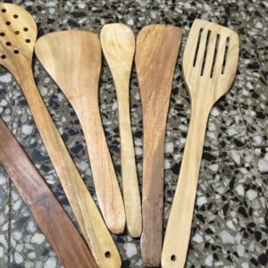 Wooden Spoon Set Of 6 1 Frying 1 Serving 1 Spatula 1 Chapati Spoon Best Tools For Kitchen 36 Cm