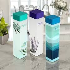 Aquaware Frosty Plastic Food Grade Fridge Square Bottle Gift Set4 Pieces1L