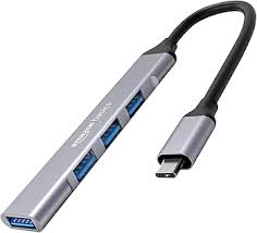 Basics 4 In 1 Usb Hub With Type C Multiport Adapter For Laptop And Mobile