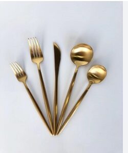Bras Cutlery Spoon Set Golden Colour