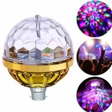 Qio Golden Flower Multicolor Rotating Led Bulb 1Pc