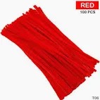 100 Pcs Pipe Cleaners For Arts And Crafts Red