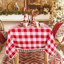 Table Cover Red And White Color
