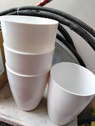 Tower Planter Pot 8 Inches Pack Of 4 Durable White Colour Outdoor Plants Flower Pot Gamla