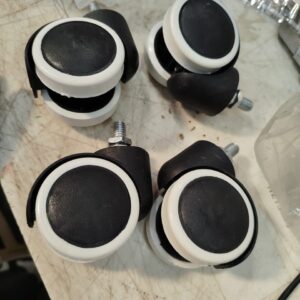 White And Black Office Chair Castor Wheel Pack Of 4