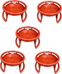 Plastic Orange Colour Pot Stand Pack Of 6