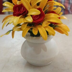 Yellow Grass Rose Flower Pot Single Pc
