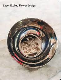 Stainless Steel Serving Bowlkatorivatilaser Printed Set Of 4 Pcs