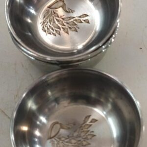 Stainless Steel Serving Bowlkatorivatilaser Printed Small Size Set Of 4 Pcs