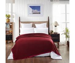 Heavy Winter Plain Lightweight Polar Fleece Blanket For Single Bed Maroon