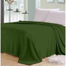 Heavy Winter Plain Lightweight Polar Fleece Blanket For Single Bed Dark Green
