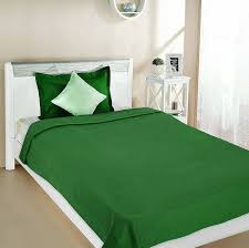Heavy Winter Plain Lightweight Polar Fleece Blanket For Single Bed Dark Green