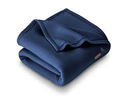 Heavy Winter Plain Lightweight Polar Fleece Blanket For Single Bed Navy Blue