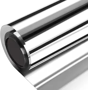 One Way Window Film Non Adhesive Mirror Reflective Privacy Window Film Glass Tinting Silver 20 X 48 Inches Silver