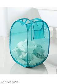 Net Foldable Laundry Basket Sky Color 1Pc
