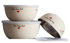 Microwave Bowl Bowl Sets Bowl Serving Bowl With Lids 3 I Pcspoint Set Kitchen Storage Cream 500Ml 800Ml 1250Ml