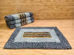 Smart Homes Doormat 16X24 Inches Stylish Design Mat Grey Multicolour Doormat Pack Of 3 Mats