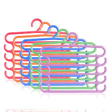Planet Shirt Hanger Stand Multipurpose Pants Rack Hangers For Wardrobe Pack Of 5 Multicolour