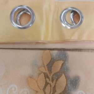 Yellow Floral Printed Curtains 5Ft 2 Pcs