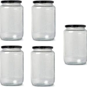Transparent Glass Jar 1000Ml Pack Of 5