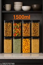 1500 Ml Airtight Square Shape Container Set Of 8