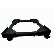 Black Colour Plastic Adjustable Movable Fridge Trolley