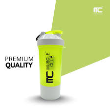 Muscle Club Shaker Bottle With Blender Ball Green Colour 500Ml
