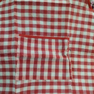 Checked Kitchen Apron Cotton Color Red
