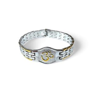 Brass Alloy Shiva Om Bracelet Silver Plated Unisex Chain Bracelet For Men And Boys