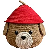 Cute Dog Storage Basket With Lid