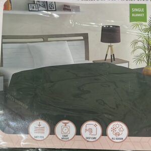 Happy Living Satin Fleece Single Blanket Green Colour Size 1 Point 50M 2 Point 20M