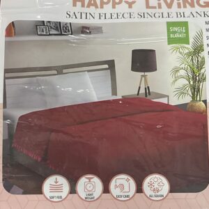 Happy Living Satin Fleece Single Blanket Red Colour Size 1 Point 50M 2 Point 20M