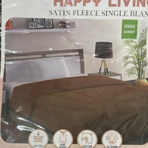 Happy Living Satin Fleece Single Blanket Brown Colour Size 1 Point 50M 2 Point 20M