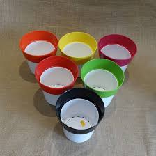 Multicolour Plastic Dual Color Planters For Indoor Pack Of 6