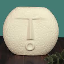 Dives Clay Ceramic Face Vase Home Decor Blow Kiss Face Vase Touch Texture