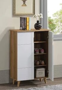 Deck Plank Alvo 2 Door Engineered Wood Shoe Rack Wotan Oak And White