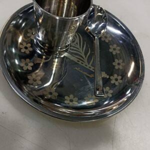 Stainless Steel Plates Cup And Spoon Set