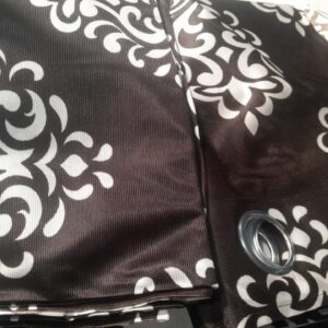 Window Printed Curtain Brown 5 Feet Set Of 2