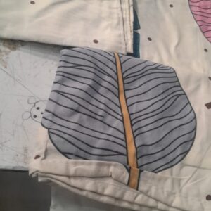 Double Bed Printed Bedsheet With 2 Pillow Cover Off White