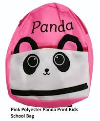 Pink Color Panda Kids School Bag