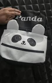 Black Color Panda Kids School Bag