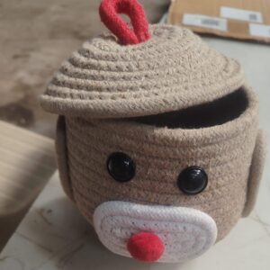 Brown Cotton Storage Basket