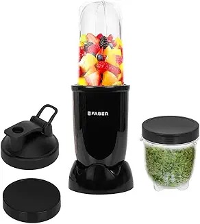 Faber Sportz 2In1 Nutrifit Nero Blender Mixer Grinder 400W 100 Copper Motor Detachable Ss Blade 500Ml 300Ml Jars Wet Dry Grinding Smoothie Maker