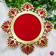 Sketchfab Diwali Lotus Flower Rangoli Decoration And Stencils For Pooja Room Wooden Pongal Navratri Decor Pink