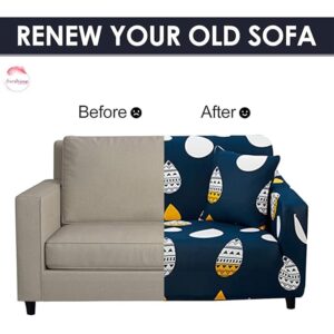 Universal 5 Seater Sofa Cover Big Elasticity Protective Flexible Stretch Navy Blue Color