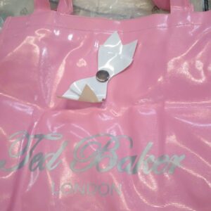 Grocery Bag Pink Color Printed